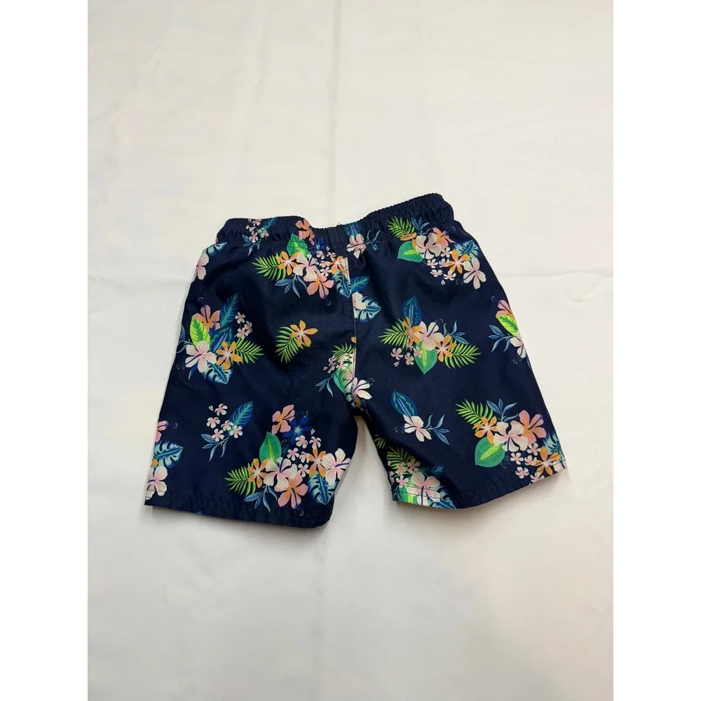 JANIE & JACK CAT & JACK Boys 5 2pc Swim Trunk Bundle Mesh Lined Blue Floral EE18